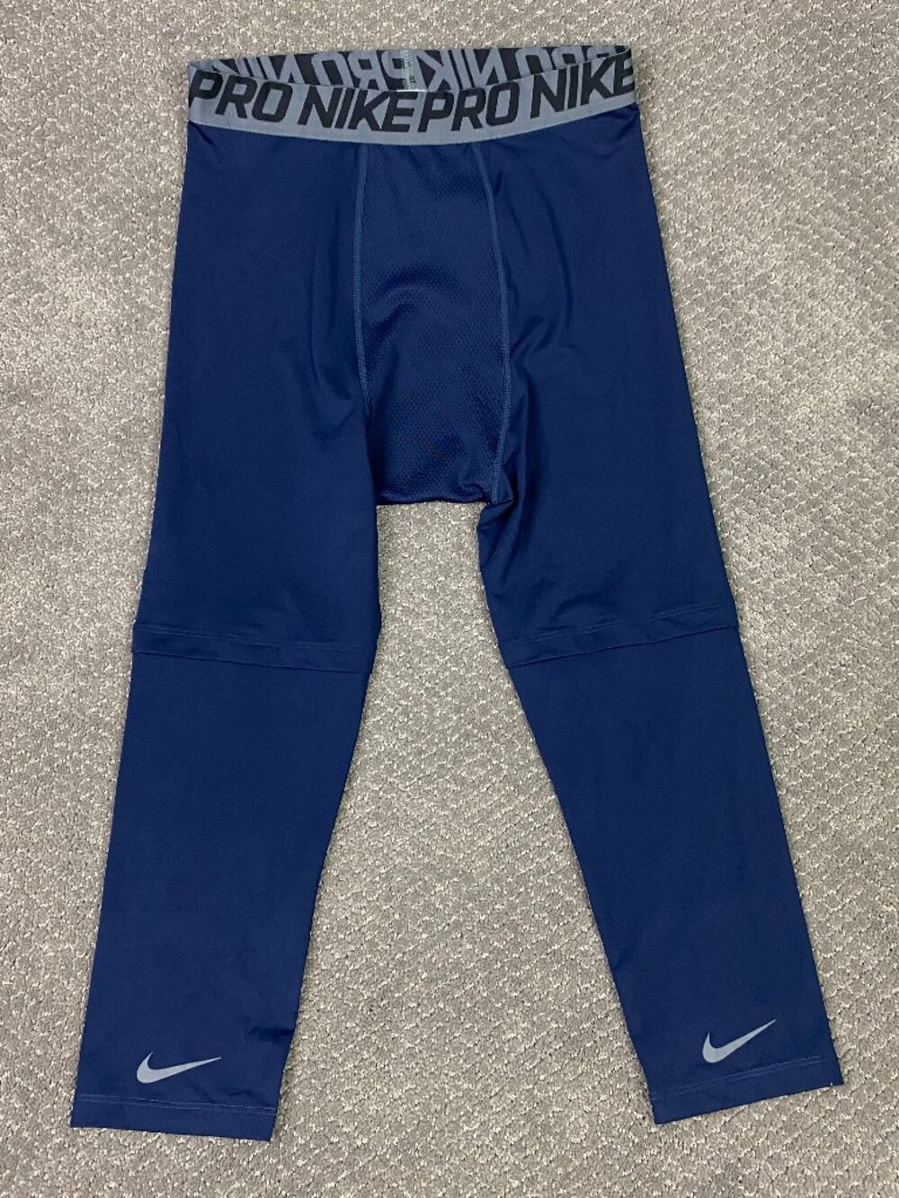 Nike Pro 3/4 Training Tights Compression Pants Mens Large Navy Blue 614890-419